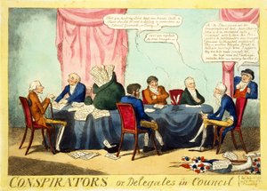 Samenzweerders of afgevaardigden in raad, 1817 door George Cruikshank